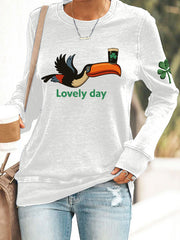 Women's St. Patrick'S Day Printed Polyester Waisted Sweatshirt