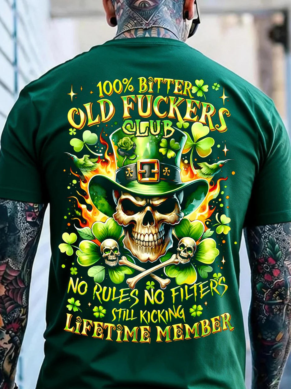 Men's St Patrick's Day 100% Bitter Old Fuckers Club Printed T-shirt