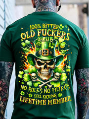 Men's St Patrick's Day 100% Bitter Old Fuckers Club Printed T-shirt