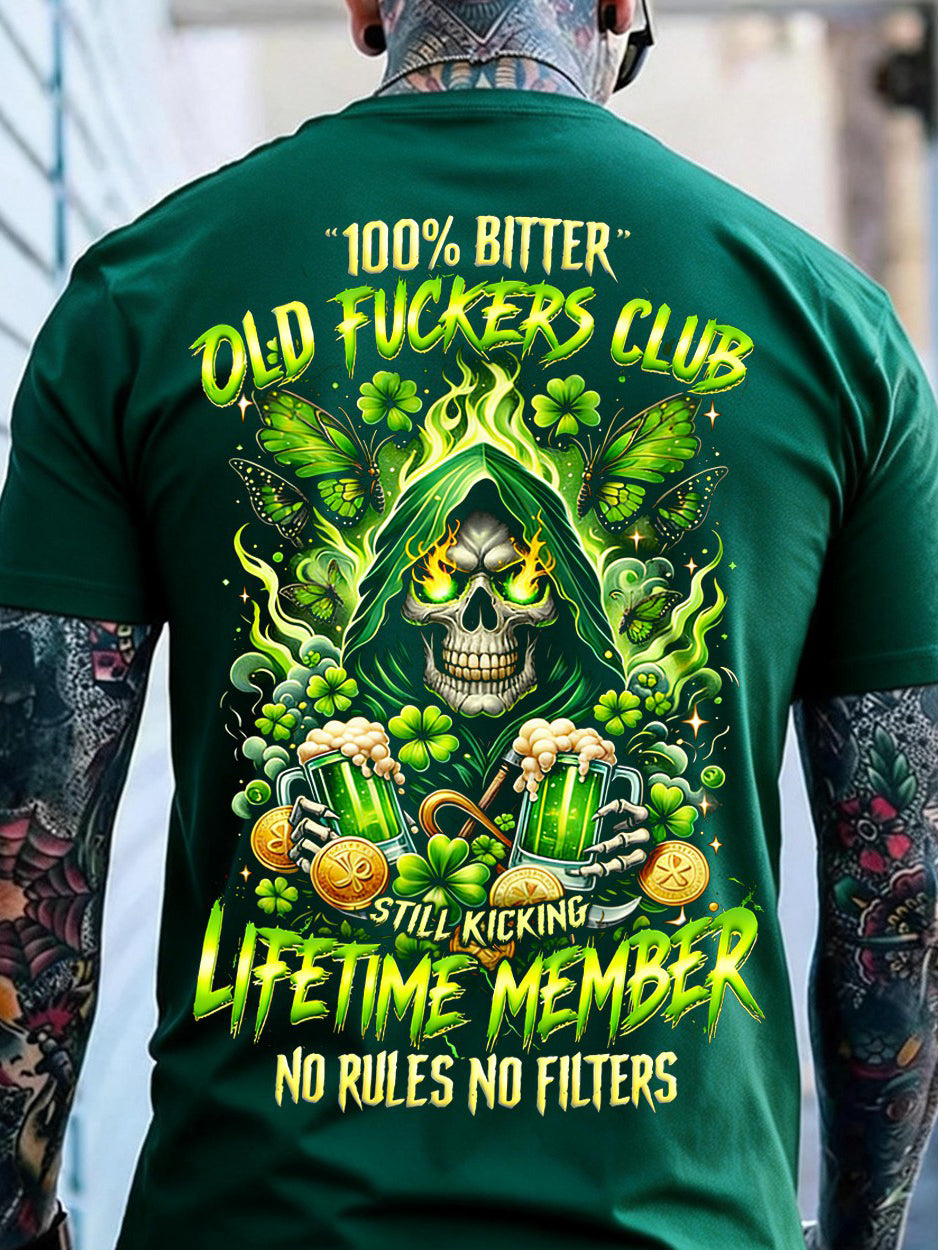 Men's St. Patrick‘s Day 100% Bitter Old Fuckers Club Printed T-shirt