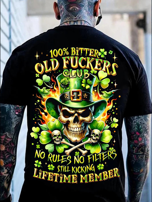 Men's St Patrick's Day 100% Bitter Old Fuckers Club Printed T-shirt
