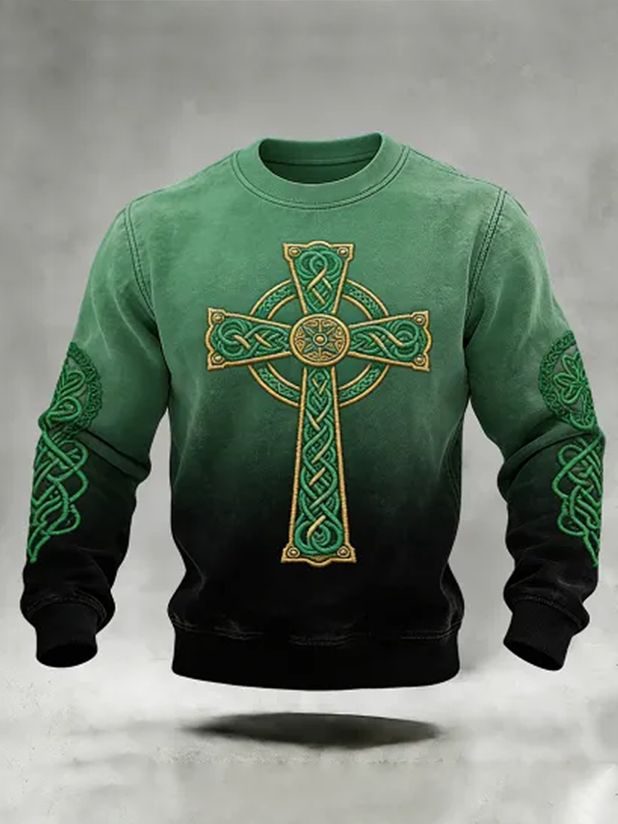 Men's St. Patrick'S Day Printed Crew Neck Sweatshirt