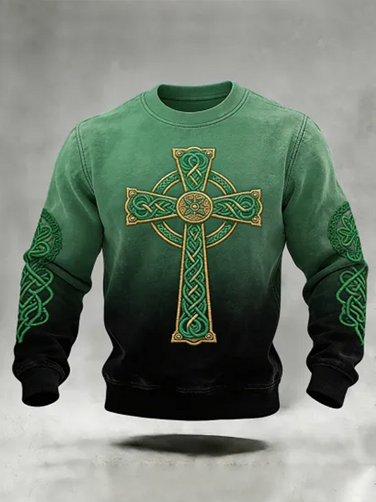 Men's St. Patrick'S Day Printed Crew Neck Sweatshirt