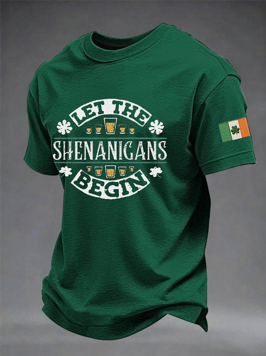 Men's St. Patrick's Day Let The Shenanigans Begin  Short Sleeve T-shirt