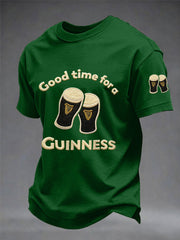 Men's St. Patrick's Day Good Time For A Guinness Print Casual Tee