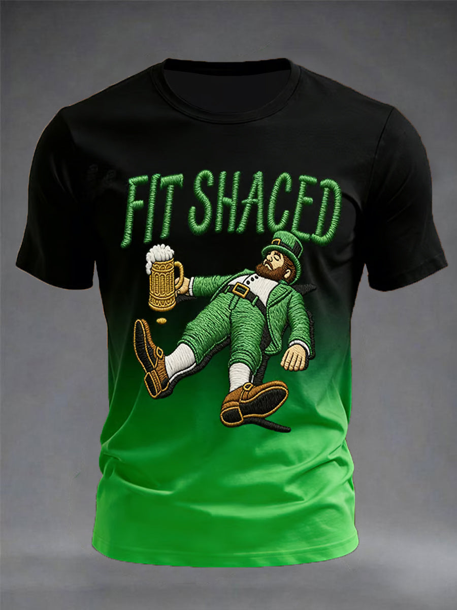 Men's Funny St. Patrick's Day Fit Shaced Print Casual Tee