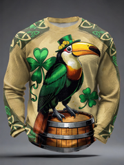Men's St. Patrick'S Day Printed Waffle Long Sleeve T-Shirt