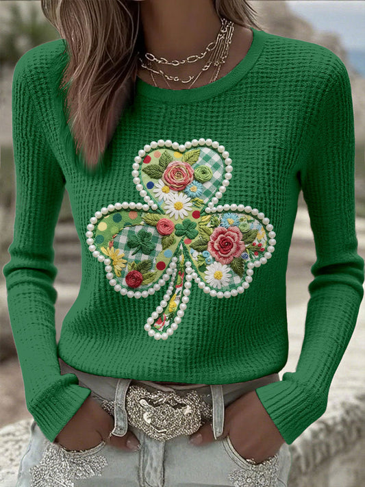 Women's St. Patrick's Day Waffle Knit T-Shirts