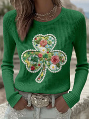 Women's St. Patrick's Day Waffle Knit T-Shirts