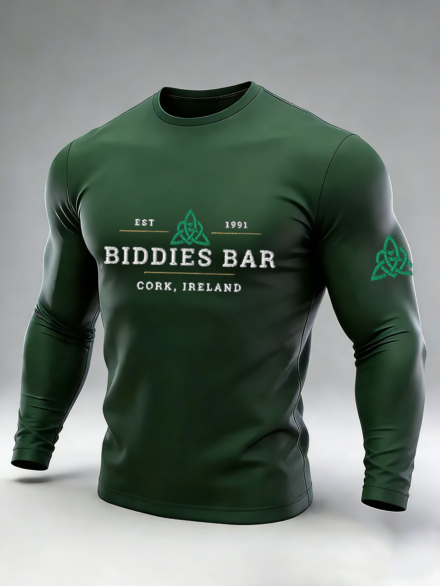 Men's Biddies Bar Long Sleeve Round Neck T-shirt
