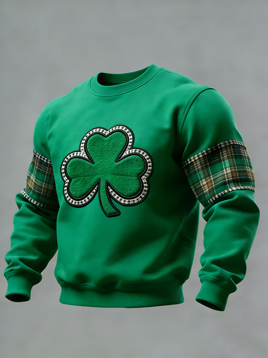 Men's St. Patrick's Day Shamrock Print Casual Sweatshirt