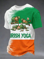 Men's Funny St. Patrick's Day Irish Yoga Print Casual Tee