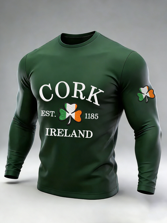 Men's Cork Ireland Long Sleeve Round Neck T-shirt