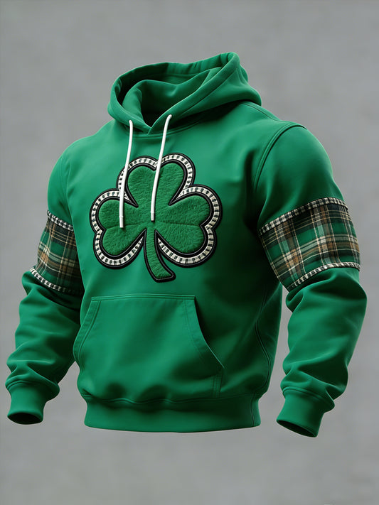 Men's St. Patrick's Day Shamrock Print Casual Hoodie