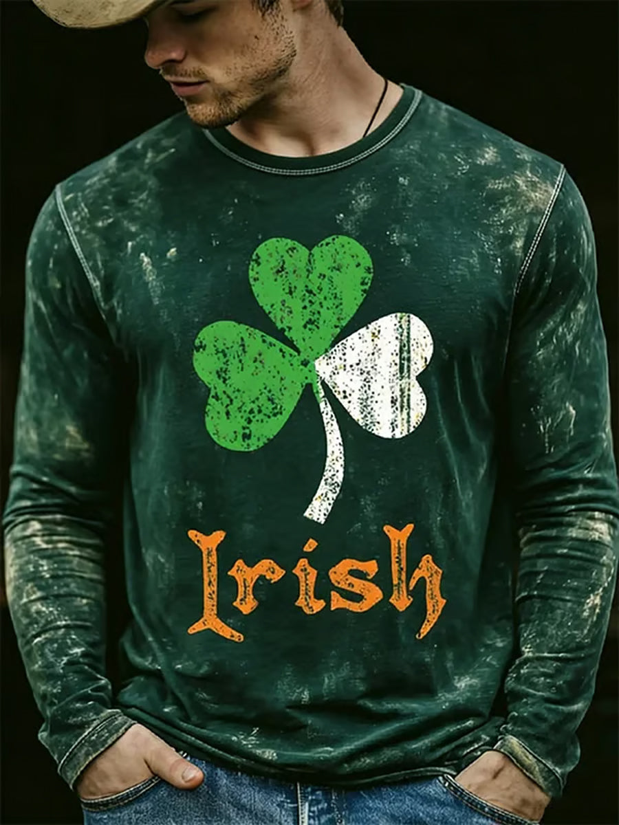 Men's St. Patrick's Day Printed Long-Sleeve T-Shirt