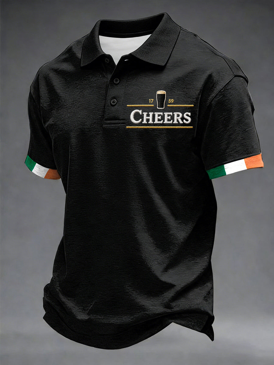 Men's Cheers Print St.Patrick's Day Shirt