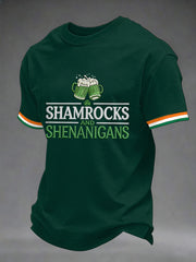 Men's Funny St. Patrick's Day Shamrocks And Shenanigans Print Casual Tee