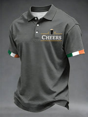 Men's Cheers Print St.Patrick's Day Shirt