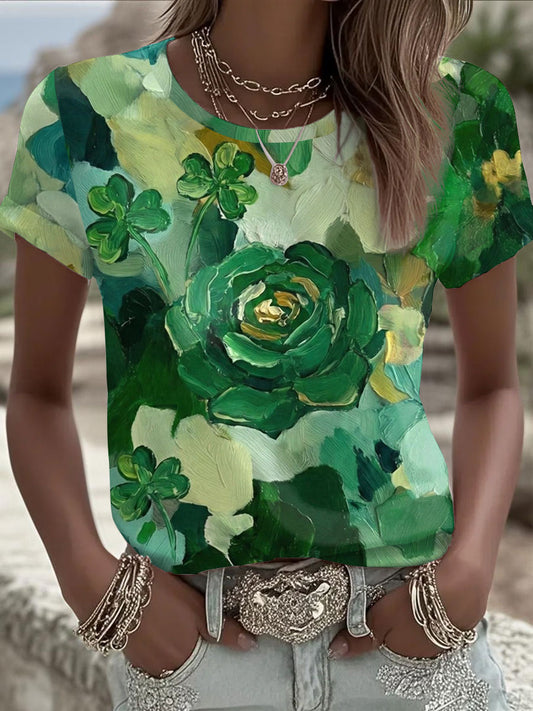 Women's St. Patrick's Day Printed Casual T-Shirt