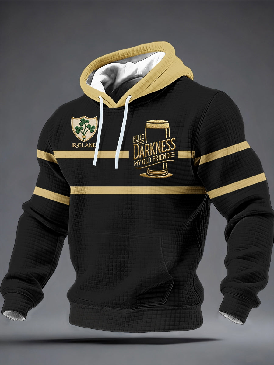 Men's Hello Darkness My Old Friend Checkered Cotton Hoodie