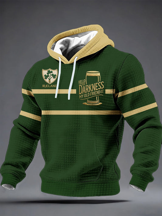 Men's Hello Darkness My Old Friend Checkered Cotton Hoodie