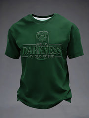 Men's Hello Darkness My Old Friend Patchwork Print T-shirt