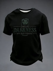 Men's Hello Darkness My Old Friend Patchwork Print T-shirt