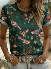 Women's Floral Art Print T-Shirt