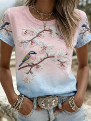 Women's Floral Art Print T-Shirt