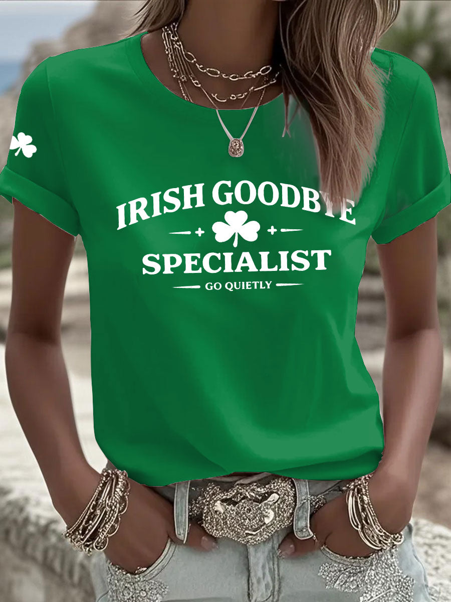 Women's Irish Goodbye Printed Casual T-Shirt