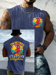 Men's LI‘m Retired It‘s 5 O'clock Everywhere Parrot Casual Tank Top