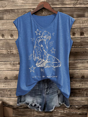 Women's Singer Casual Printed coloured cotton T-shirt