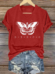 Women's Singer Casual Printed Iron On Short Sleeve T-Shirt