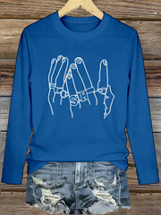 Women's Singer Casual Printed Round neck long sleeve T-shirt
