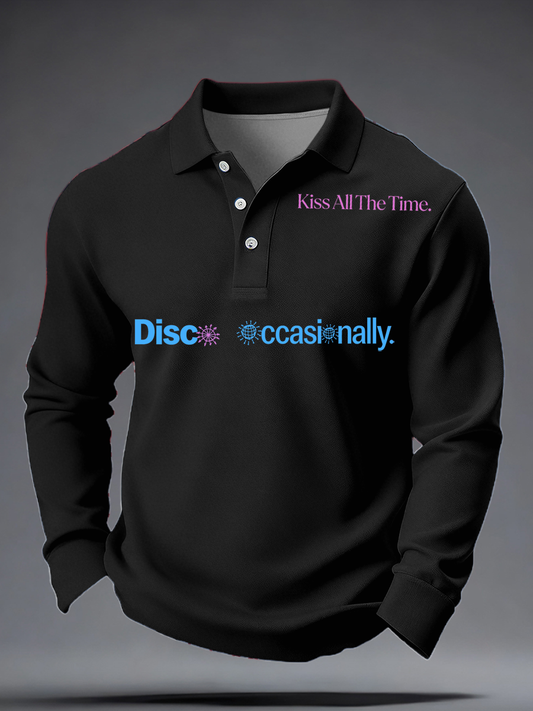 Men's Kiss All The Time Disco Occasionally Printed long sleeve shirt
