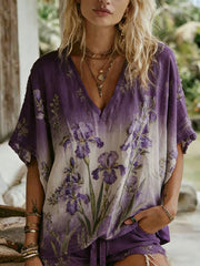 Women's Floral Art Print Casual T-Shirt
