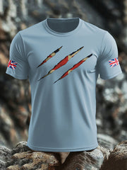 Men's UK Flag Skull Printed T-shirt
