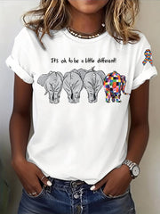 Women's Casual Autism Awareness T-shirt