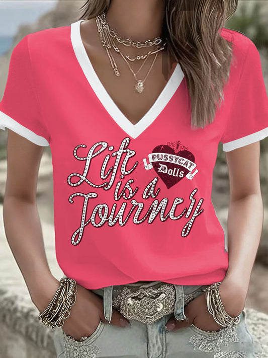 Women's Music Lover The Dolls Printed T-Shirt