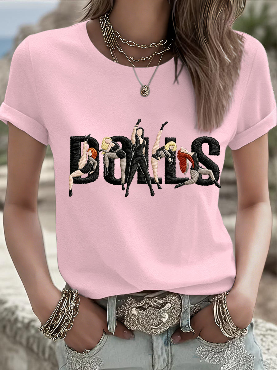 Women's Music Lover The Dolls Printed T-Shirt