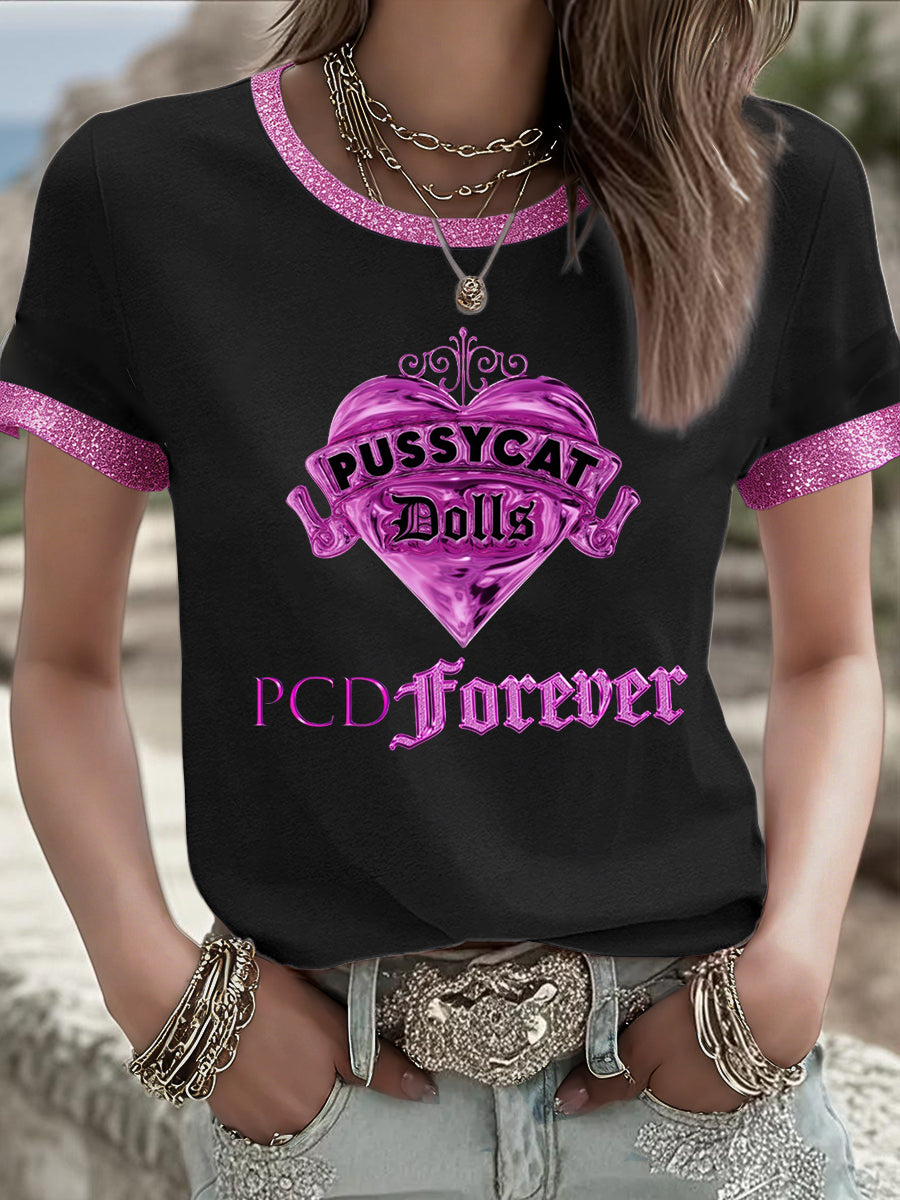 Women's Music Lover The Dolls Printed T-Shirt