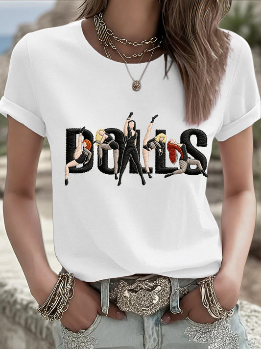 Women's Music Lover The Dolls Printed T-Shirt