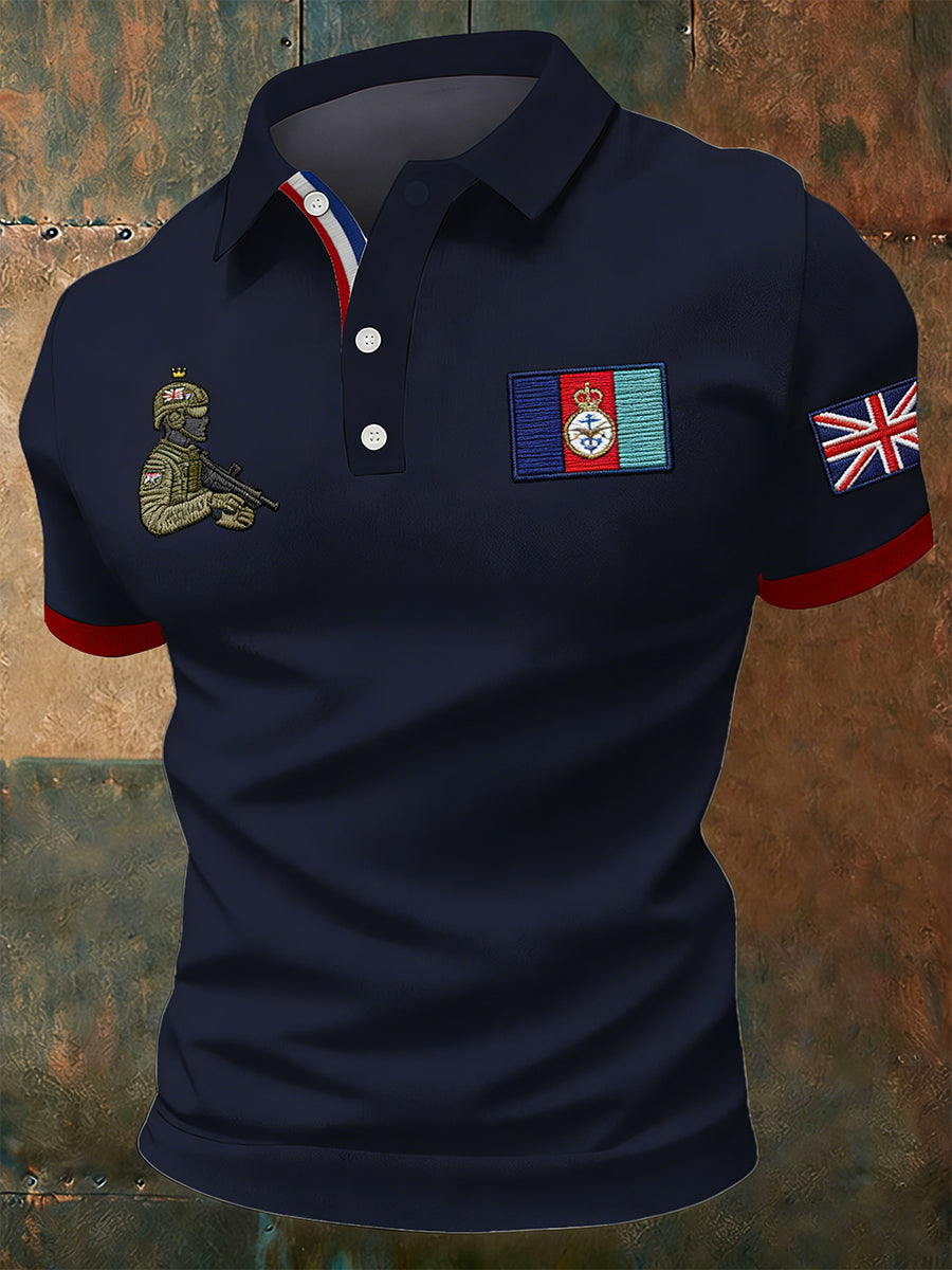Men's BRITISH ARMED FORCES Print Casual Short Sleeve Top
