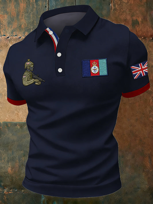 Men's BRITISH ARMED FORCES Print Casual Short Sleeve Top