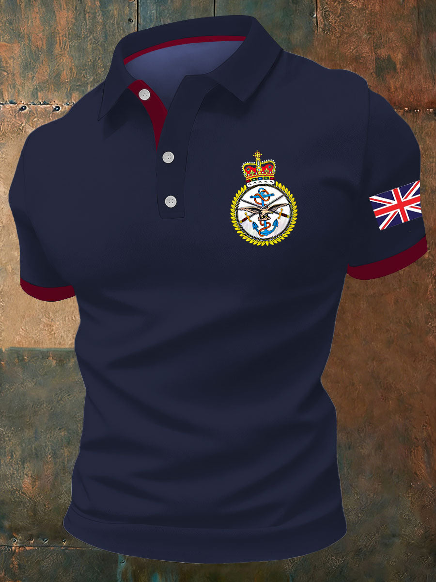 Men's BRITISH ARMED FORCES Print Casual Short Sleeve Top