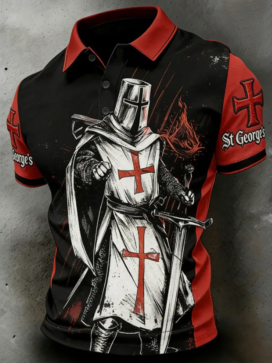 Men's St George's Day Casual Short-Sleeve Polo Shirt