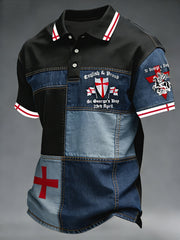 Men's St George's Day Casual Short-Sleeve Polo Shirt