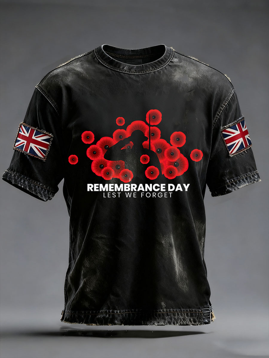 Men's Remembrance Day Lest We Forget Short Sleeves T-shirt