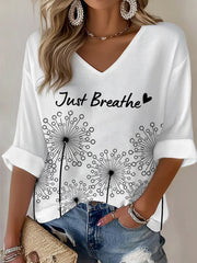 Women's Women's Just Breathe Print Waffle T-shirt