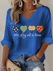 Women's One Day at a Time Waffle T-shirt